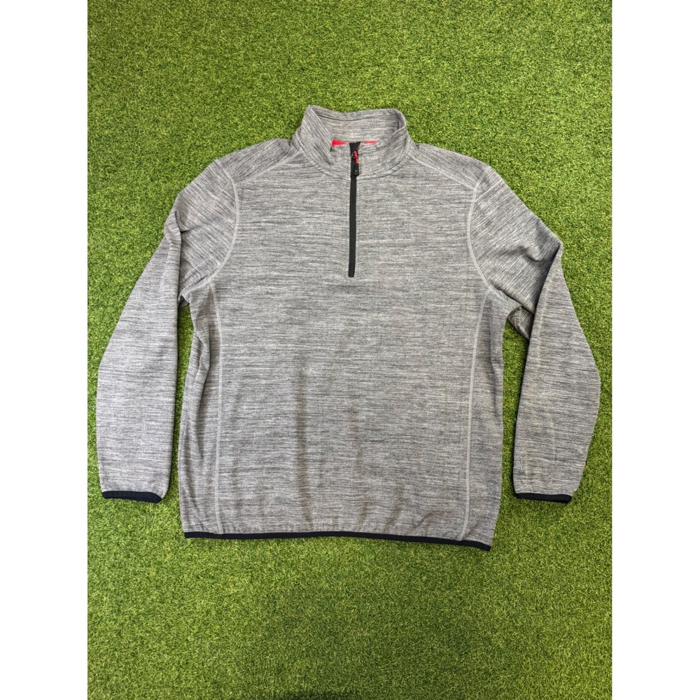 Avalanche Outdoor Supply Co Mens Large Gray Heather Quarter Zip Pullover Sweater
